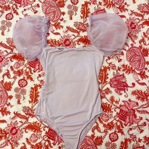 Princess Polly Light Purple Puff Sleeve Bodysuit Size 4